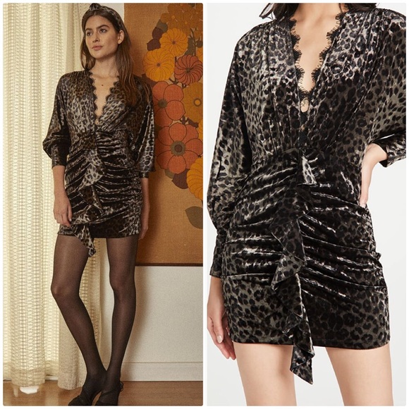 NWT SAYLOR FRANCESCA VELVET ANIMAL PRINT MINI DRESS - Picture 3 of 7